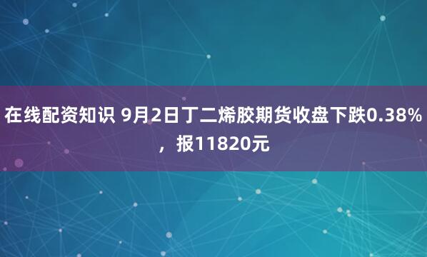在线配资知识 9月2日丁二烯胶期货收盘下跌0.38%，报11820元